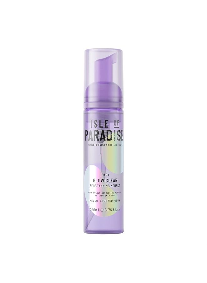 Glow Clear Self-Tanning Mousse, Dark (Bronzed Glow) - Color Correcting Tanning Foam for Ultimate Bronze, Vegan and Cruelty Free, 6.76 Fl Oz