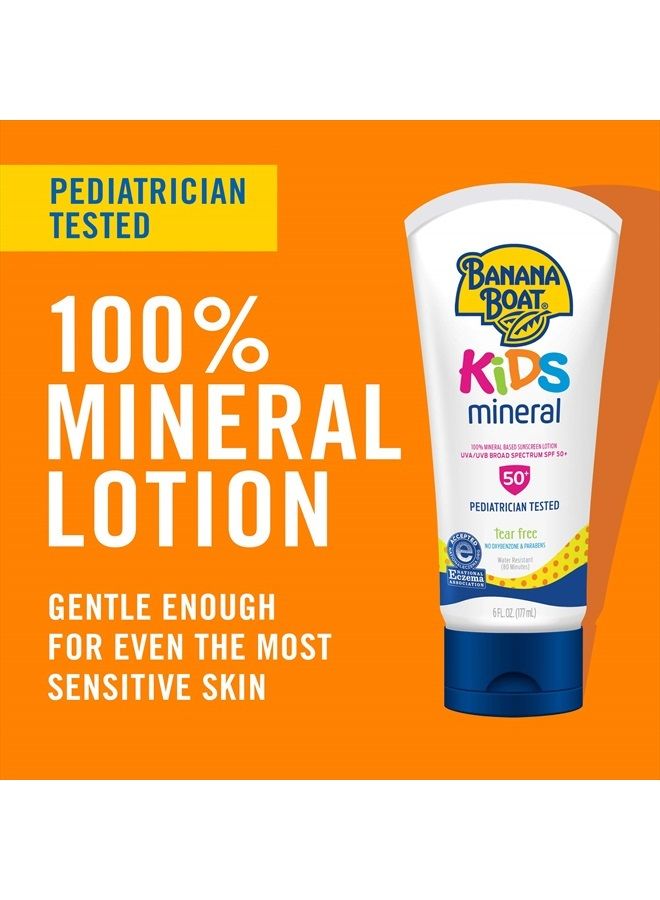 Kids 100% Mineral, Tear-Free, Broad Spectrum Sunscreen Lotion, SPF 50, 6oz, Twin Pack