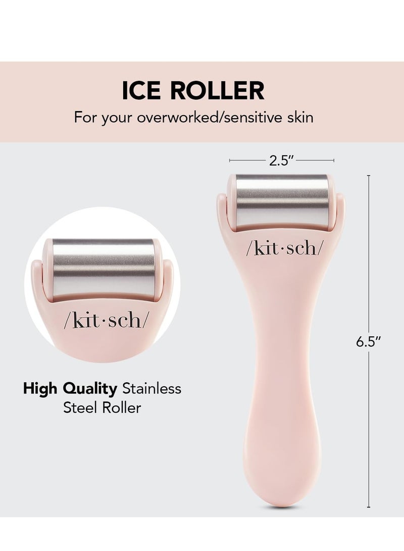 Kitsch Ice Roller for Face & Eye Puffiness, Cold Skin Care for Facial Lymphatic Drainage, Dark Circles & Migraine Relief, Self Tool for Wrinkles, Valentines Day Gifts for Women Face Massager (Pink)