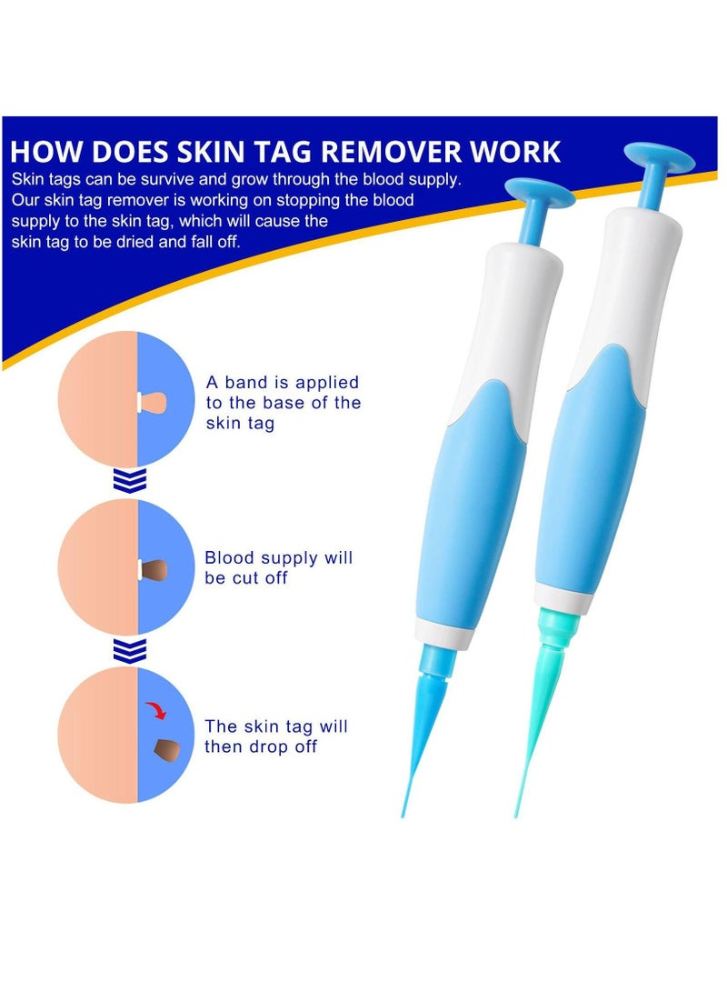 2 in 1 Skin Tag Remover Auto Skin Tag Removal Pen with 40 Micro and Regular Skin Tag Strips for Safe and Removal of Small Skin Tags