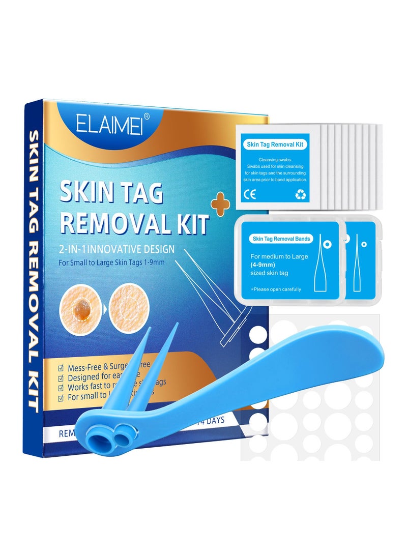 2 in 1 Skin Tag Remover Kit Fast and Easy Skin Tag Remover Painless Skin Tag Removal Kit for Small to Medium Skin Tags (1mm - 9mm) Safe for Most Body Parts