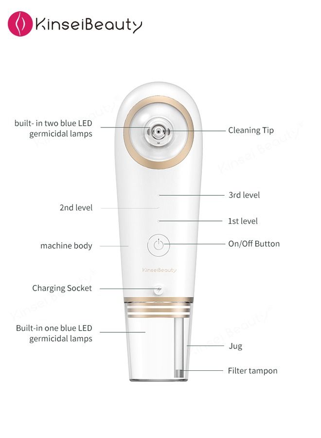 Blackhead Remover 4-In-1 Facial Pore Blackhead Remover Vacuum Cleaning Instrument Golden