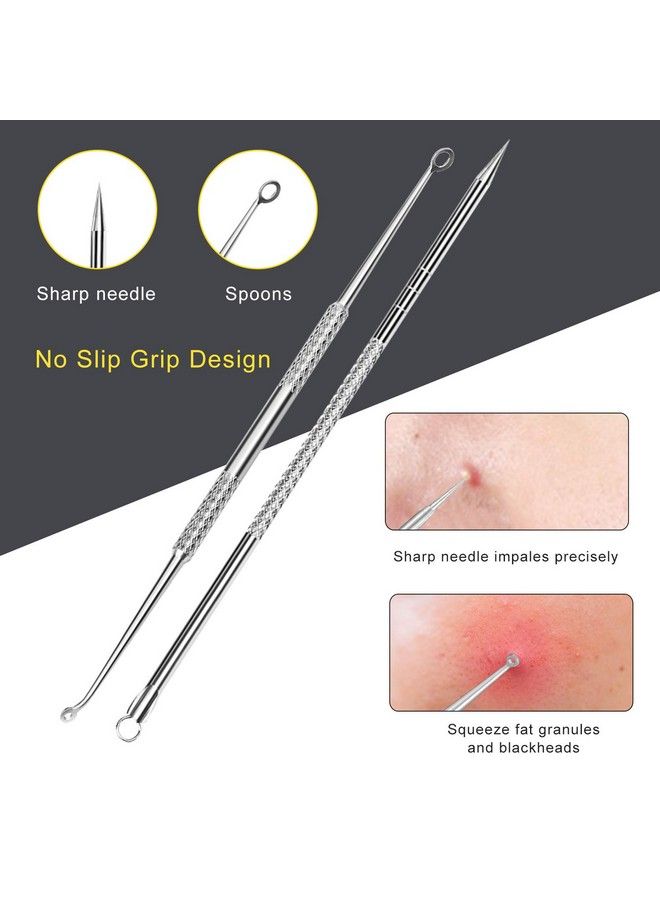 [Latest]Blackhead Remover Tool Boxoyx 10 Pcs Professional Pimple Comedone Extractor Popper Tool Acne Removal Kit Treatment For Pimples Blackheads Zit Removing Foreheadfacial And Nose(Silver)