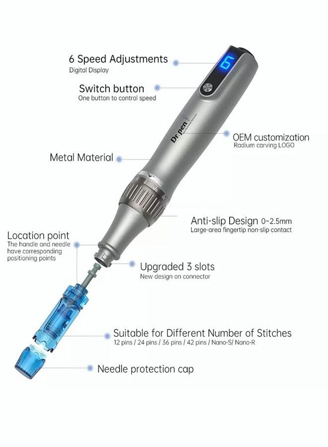 Revolutionize Your Skincare Routine with the Latest Dr.pen M8S Cordless Microneedling MTS Derma Pen - Includes 12 Original Cartridges