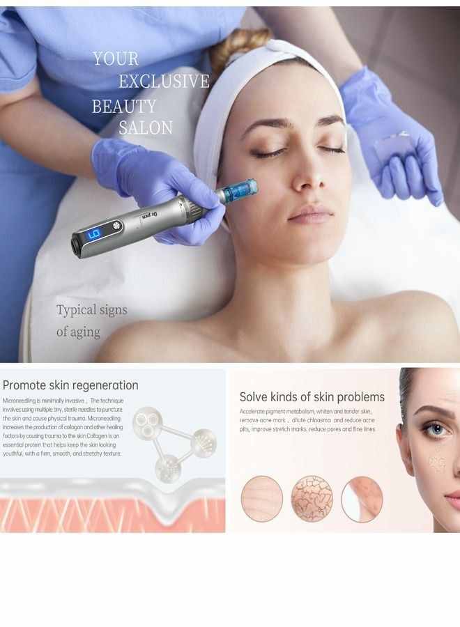 Revolutionize Your Skincare Routine with the Latest Dr.pen M8S Cordless Microneedling MTS Derma Pen - Includes 12 Original Cartridges