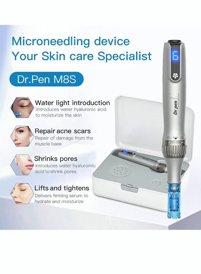 Revolutionize Your Skincare Routine with the Latest Dr.pen M8S Cordless Microneedling MTS Derma Pen - Includes 12 Original Cartridges