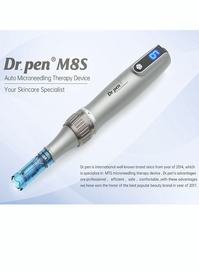 Revolutionize Your Skincare Routine with the Latest Dr.pen M8S Cordless Microneedling MTS Derma Pen - Includes 12 Original Cartridges