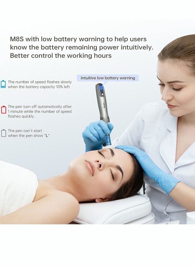 Revolutionize Your Skincare Routine with the Latest Dr.pen M8S Cordless Microneedling MTS Derma Pen - Includes 12 Original Cartridges
