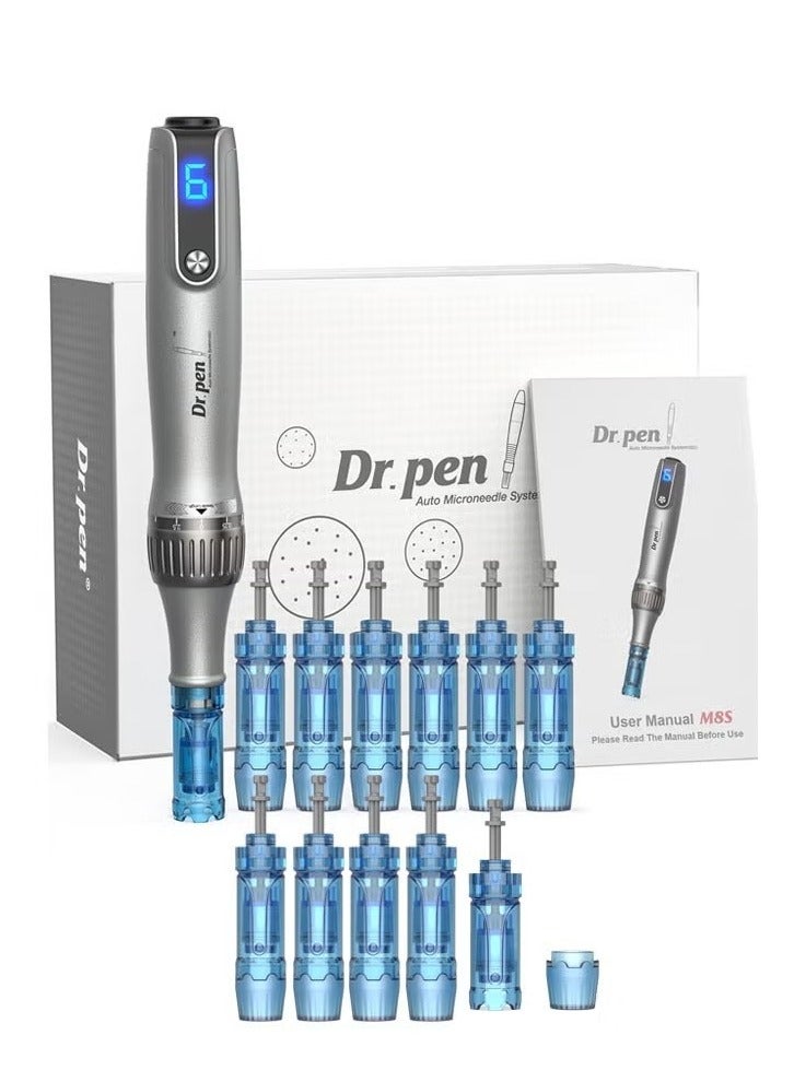 Revolutionize Your Skincare Routine with the Latest Dr.pen M8S Cordless Microneedling MTS Derma Pen - Includes 12 Original Cartridges