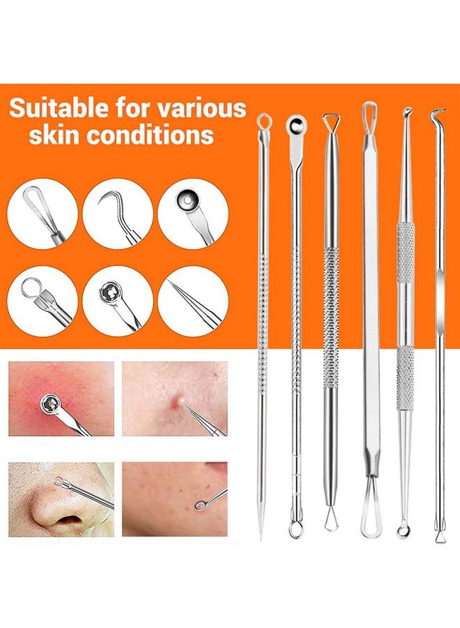 9Pcs Blackhead Remover Tools Stainless Steel Blackhead Pimple Blemish Extractor/Remover Tool With Tweezers Professional Acne Remove Tools