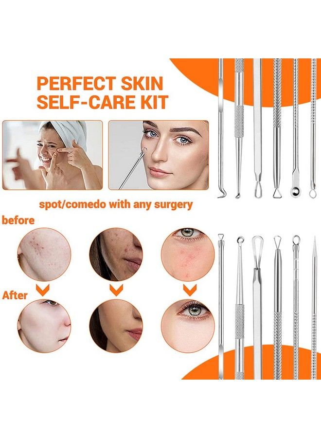 9Pcs Blackhead Remover Tools Stainless Steel Blackhead Pimple Blemish Extractor/Remover Tool With Tweezers Professional Acne Remove Tools