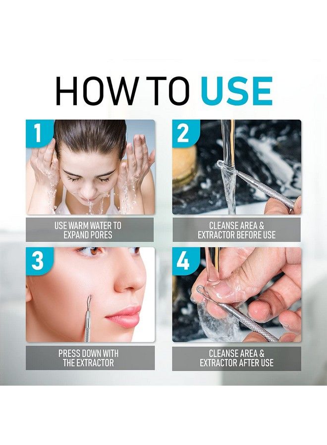 Blackhead Remover Pimple Extractor Popper Tool Acne Comedone Blackhead Blemish Whitehead Popping Zit Removing For Nose Face 304 Stainless Steel