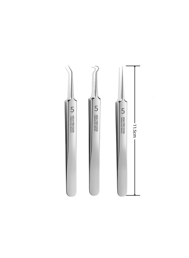 Professional Facial Blackhead Remover Tweezersextractor Acne Removal Kit Pimple Popper Tool Clip For Whiteheads Acne Clip Ingrown Hairs Tweezers Blackheads Remover Extractor Stainless Steel