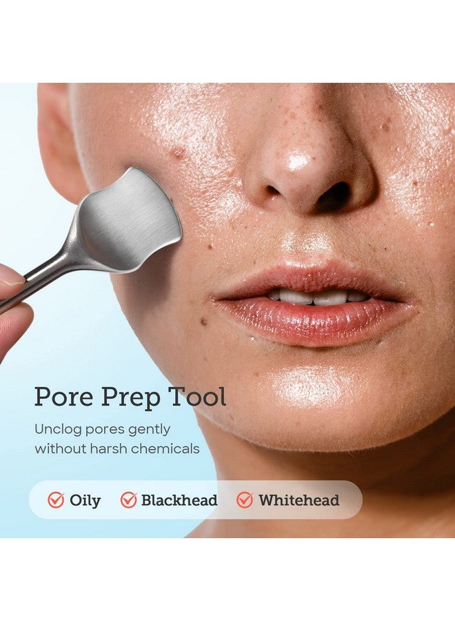 Pore Prep Tool Blackhead Remover Pimple Popper Tool Kit Stainless Steel Blackhead Extractions Tool For Acne Whitehead Popping Blemish Comedone