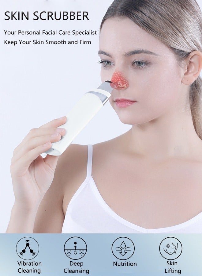 Skin Scrubber,Ultrasonic EMS Ion Exfoliating Device Face Cleanser and Blackhead Remover Pores Cleaning Wrinkle Remover Comedone Extractor Skin Care