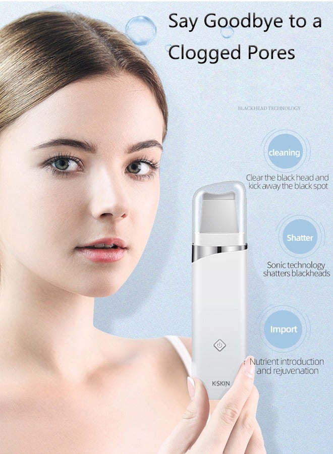 Skin Scrubber,Ultrasonic EMS Ion Exfoliating Device Face Cleanser and Blackhead Remover Pores Cleaning Wrinkle Remover Comedone Extractor Skin Care