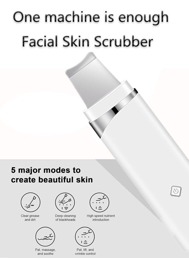 Skin Scrubber,Ultrasonic EMS Ion Exfoliating Device Face Cleanser and Blackhead Remover Pores Cleaning Wrinkle Remover Comedone Extractor Skin Care