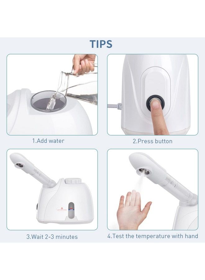 Facial Steamer With Extendable Arm Steaming Warm Mist Humidifier For Face Spa Sinuses Moisturizing Homeuse Or Salon