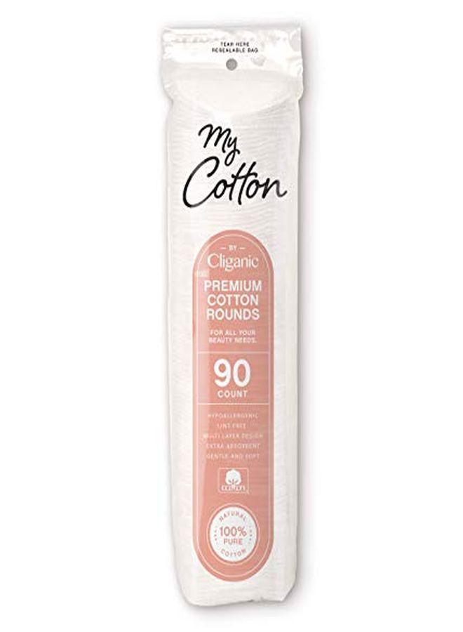N Premium Cotton Rounds For Face (3 Pack) | Makeup Remover Pads, Hypoallergenic, Lint-Free | 100% Pure Cotton