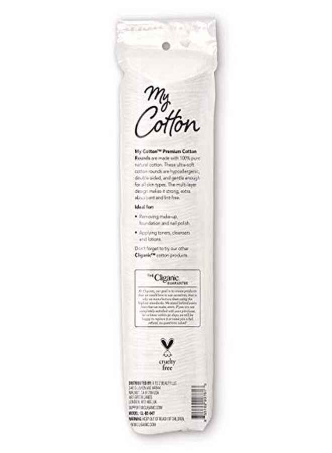N Premium Cotton Rounds For Face (3 Pack) | Makeup Remover Pads, Hypoallergenic, Lint-Free | 100% Pure Cotton