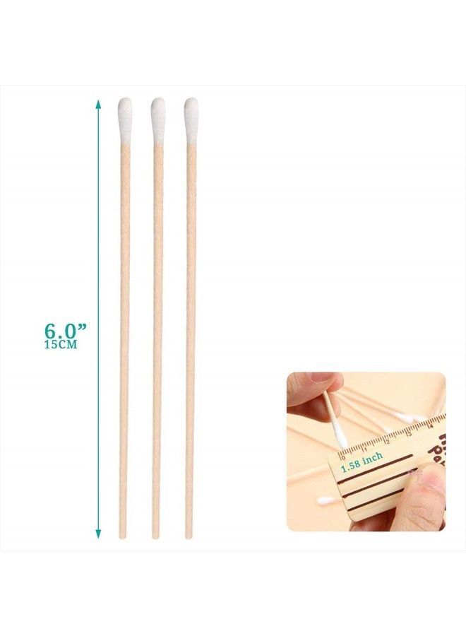 200 PCS Long Wooden Cotton Swabs, Cleaning Cotton Sticks with Wood Handle for Oil Makeup Gun Applicators, Eye Ears Eyeshadow Brush and Remover Tool, Cutips Buds for Baby and Home Accessories