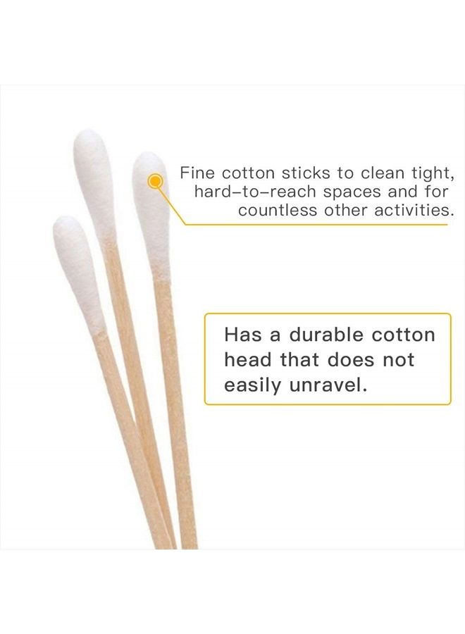 200 PCS Long Wooden Cotton Swabs, Cleaning Cotton Sticks with Wood Handle for Oil Makeup Gun Applicators, Eye Ears Eyeshadow Brush and Remover Tool, Cutips Buds for Baby and Home Accessories