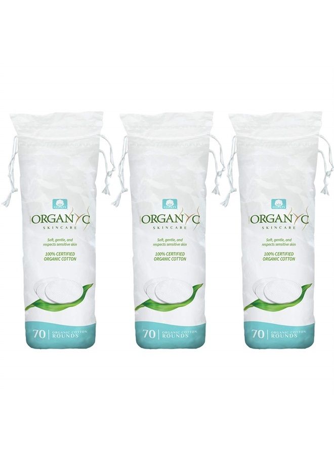 100% Certified Organic Cotton Rounds - Biodegradable Cotton, Chemical Free, for Sensitive Skin (210 Count) - Daily Cosmetics. Beauty and Personal Care