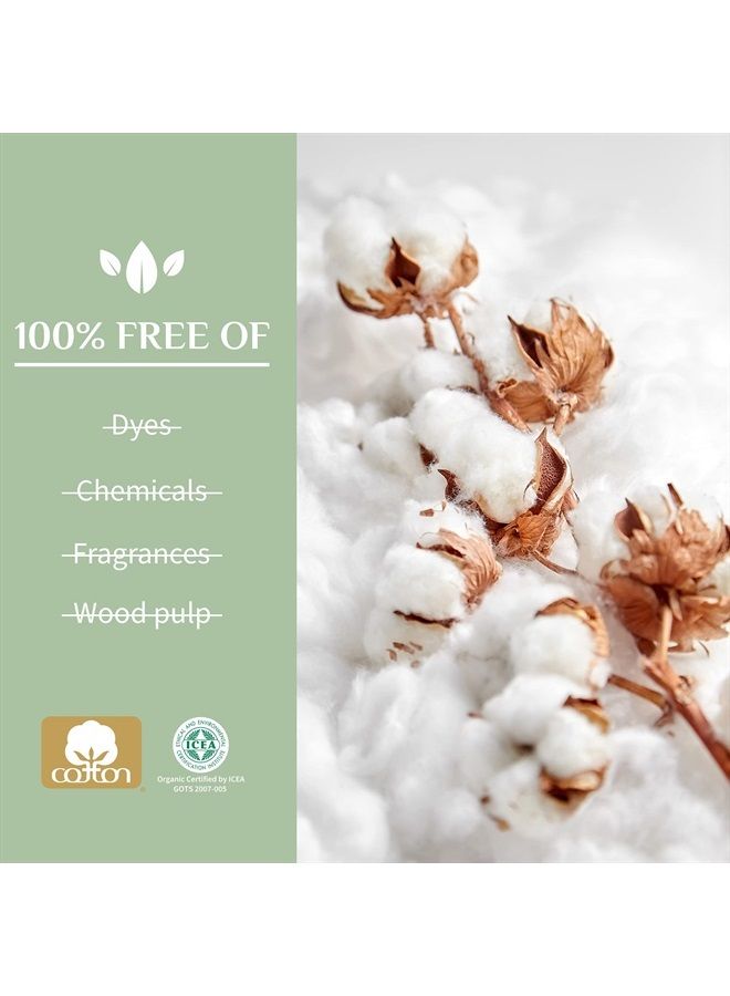 100% Organic Cotton Balls for Sensitive Skin, 100 Count