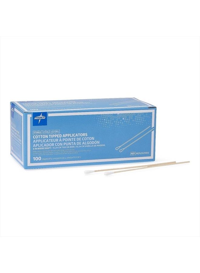 Sterile Cotton-Tipped Wood Applicator, 6