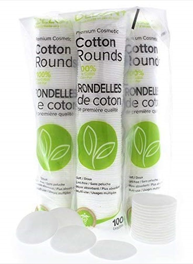 Premium Cosmetic Cotton Rounds, 100 Count