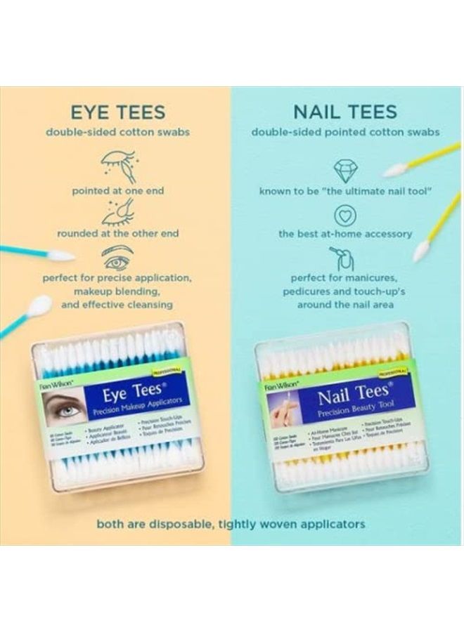 NAIL TEES COTTON TIPS 120 Count (3 PACK) - The Ultimate Nail Tool, Multi-Purpose Double-sided Swabs with Pointed Ends for Precise Touch-ups and the Perfect At-Home Manicure & Pedicure