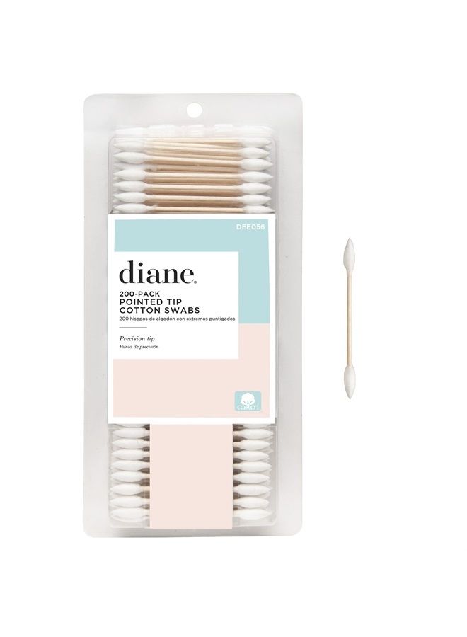 100% Cotton Pointed Tips Swabs, DEE056, 200 Count (Pack of 1)