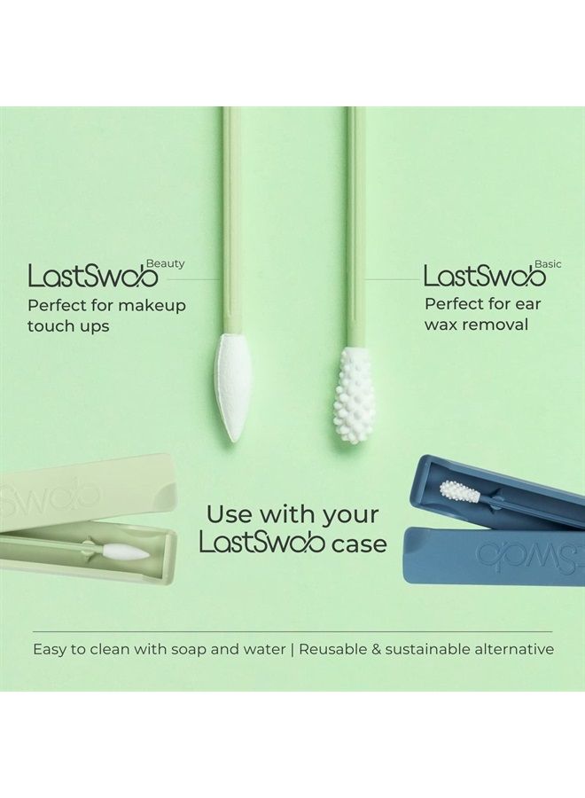 ® Reusable Cotton Swabs for Ear Cleaning - The Sustainable and Sanitary Alternative to Single-Use Q Tips - Zero Waste and Easy to Clean - Comes with a Convenient Travel Case Holder - Black