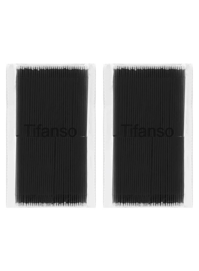 400PCS Micro Brush, Micro Swabs for Eyelash Extension, Disposable Micro Applicator Brush Micro Eyelash Swabs Black(Head Diameter: 2.0mm)