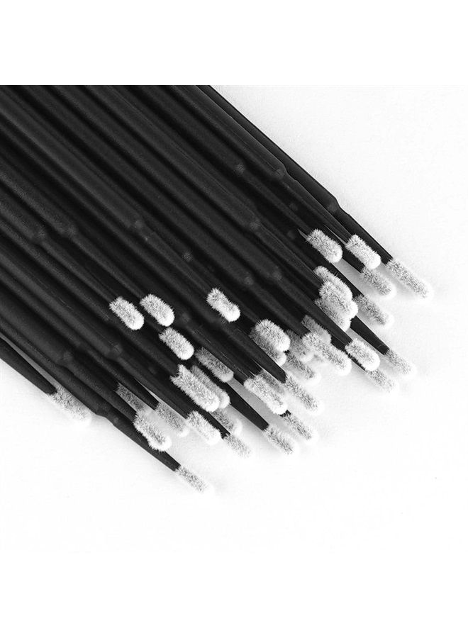 400PCS Micro Brush, Micro Swabs for Eyelash Extension, Disposable Micro Applicator Brush Micro Eyelash Swabs Black(Head Diameter: 2.0mm)