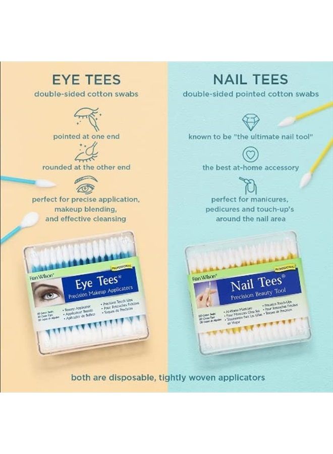 NAIL TEES COTTON TIPS 120 Count - The Ultimate Nail Tool, Multi-Purpose Double-sided Swabs with Pointed Ends for Precise Touch-ups and the Perfect At-Home Manicure & Pedicure