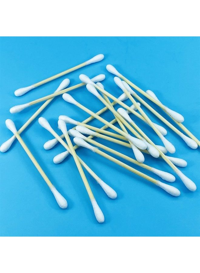 1050pcs CGR Organic cotton Swabs, 100% Cotton Double-Tipped, Bamboo Sticks(compostable), Travel Pack(3 Pack of 350 Swabs Total)
