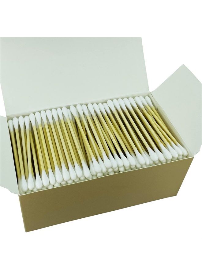 1050pcs CGR Organic cotton Swabs, 100% Cotton Double-Tipped, Bamboo Sticks(compostable), Travel Pack(3 Pack of 350 Swabs Total)