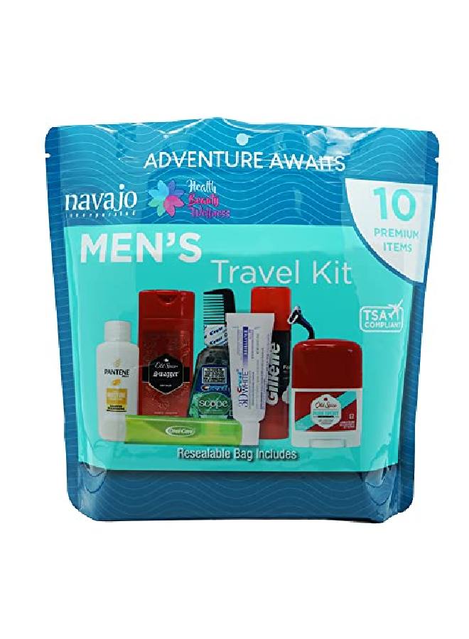 10 Piece Resealable Men'S Travel Kit