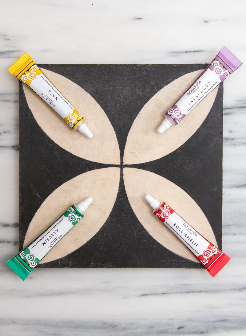 Benamor Rose Amelie Moisturising Lip Cream with Shea Butter Argan Oil Aloe Vera Natural Ingredients Paraben Free Vegan Hydrating 10ml