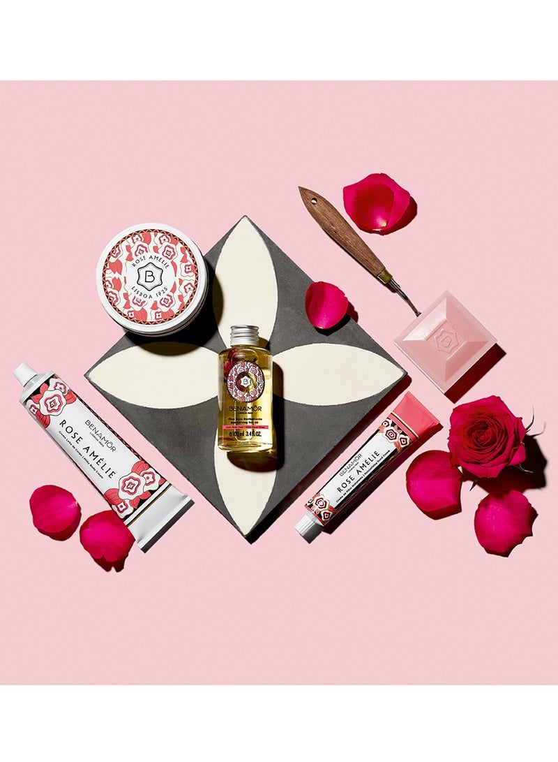 Benamor Rose Amelie Moisturising Lip Cream with Shea Butter Argan Oil Aloe Vera Natural Ingredients Paraben Free Vegan Hydrating 10ml