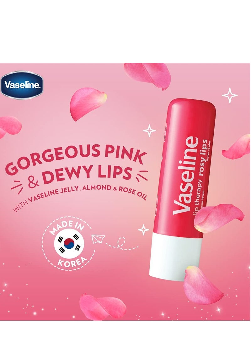 Vaseline lip therapy stick rosy lips and cocoa butter variety pack petroleum jelly vaseline lip balm 4.8g each 4 pack
