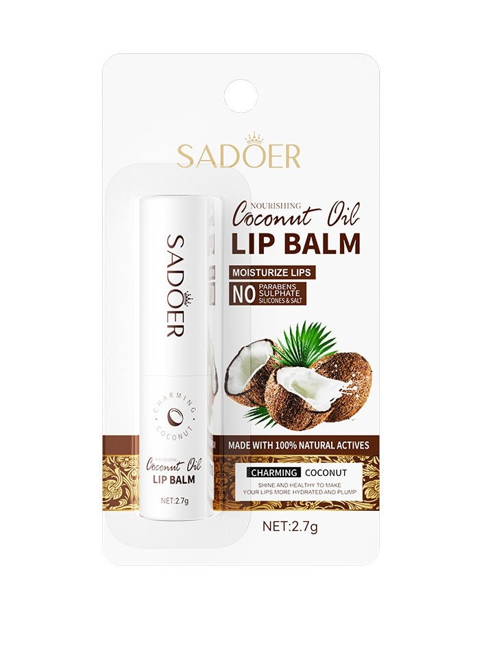 Coconut Lip Balm, Super Moisturizing Lip Care, 100% Natural and Organic Lip Balm Sticks for Lip Repair and Care, Soothes and Hydrates Dry Lips with Natural and Nourishing Formula