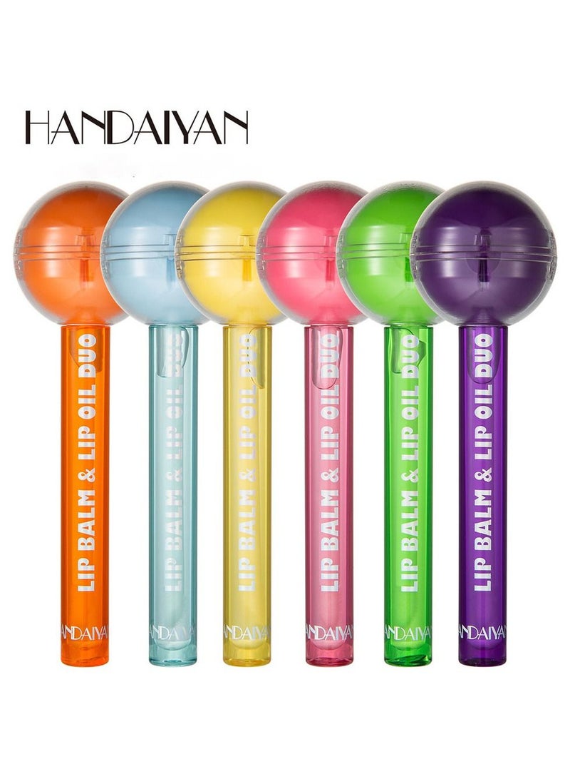 6 Piece 2 IN 1 Lip Balm and Lip Oil Duo