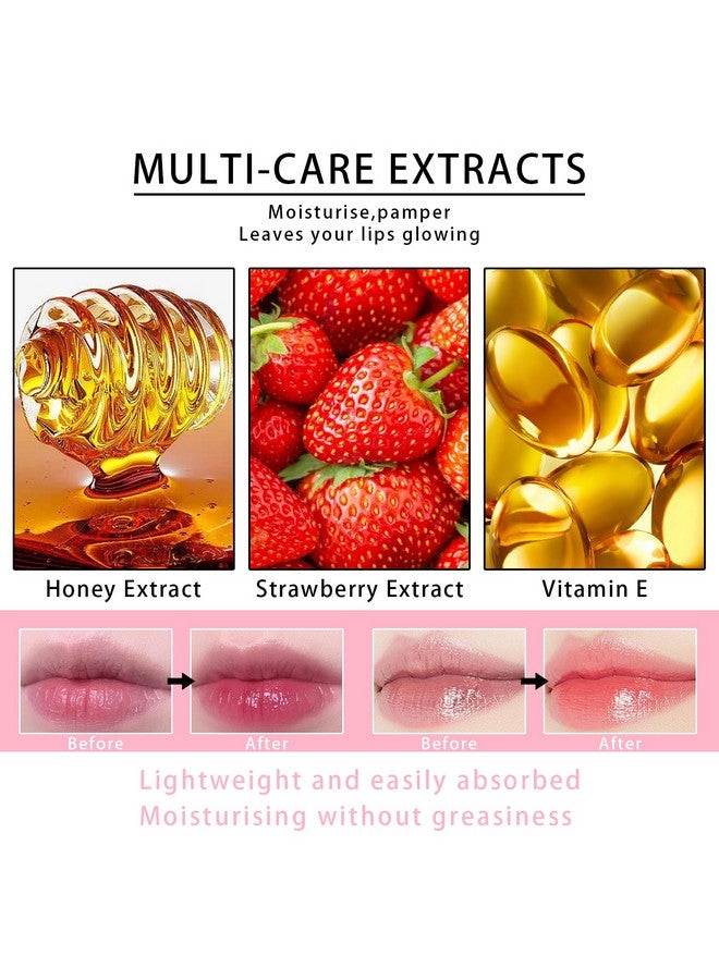 2Pcs Lip Mask Overnight Honey&Strawberry Moisturizing Day And Night Repair Sleeping Lip Balm Fade Lip Lines Bee Balm Hydrating &Prevention Dry And Crack Lip Scrubs Exfoliator (Honey & Strawberry)