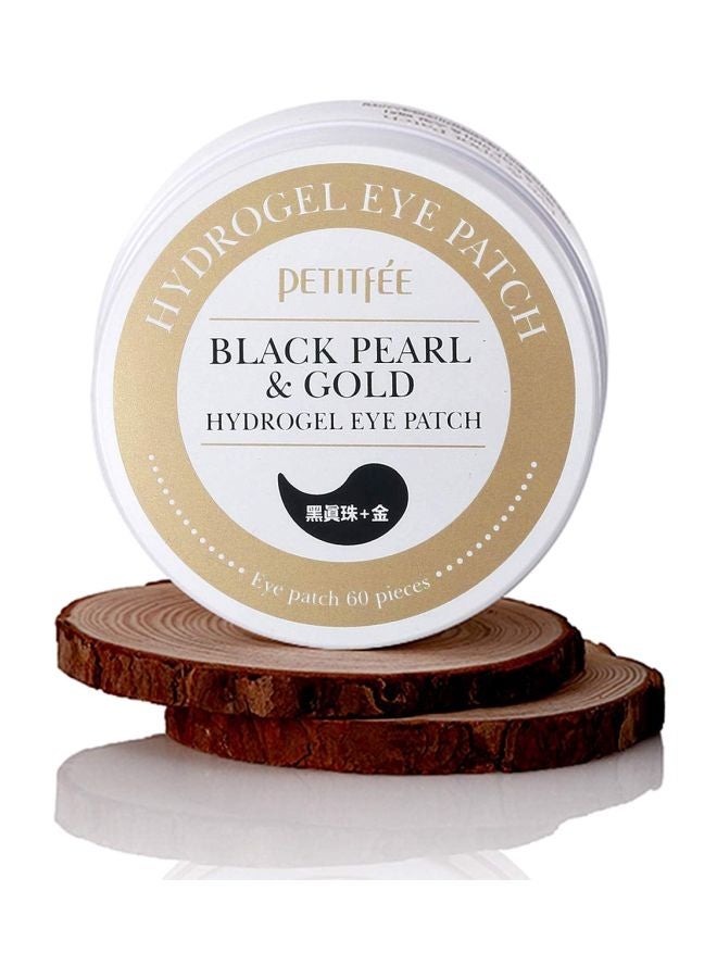 60-Piece Black Pearl And Gold Hydrogel Eye Patch 181grams