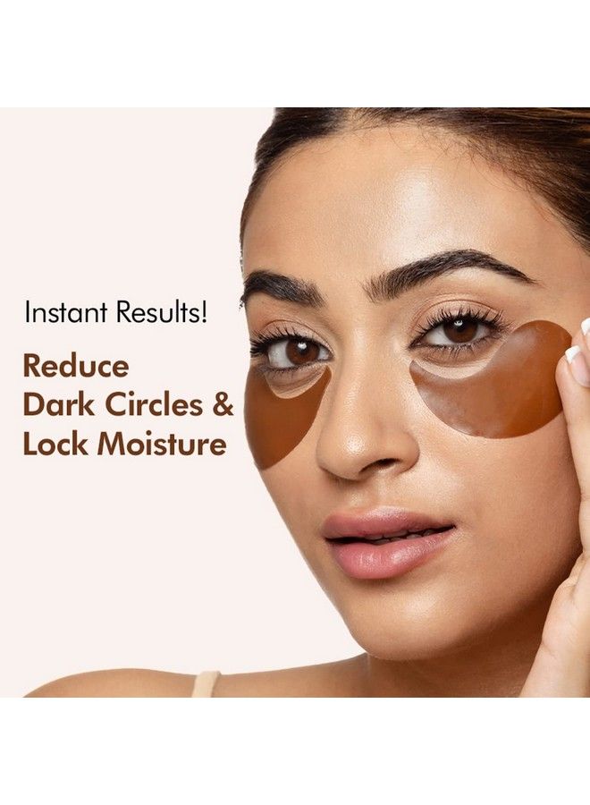 Coffee Hydrogel Under Eye Patches For Dark Circles & Puffiness Reduction ; Caffeine & Hyaluronic Acid ; Cooling Eye Patches With Moisturelock Technique For 2X Hydration 30 Pairs ; 90G