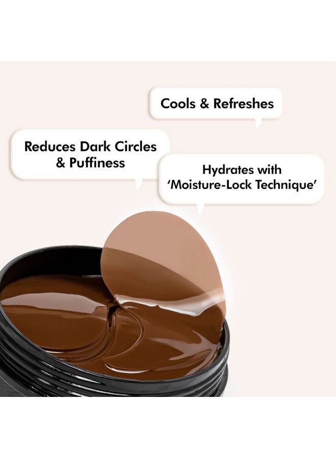 Coffee Hydrogel Under Eye Patches For Dark Circles & Puffiness Reduction ; Caffeine & Hyaluronic Acid ; Cooling Eye Patches With Moisturelock Technique For 2X Hydration 30 Pairs ; 90G