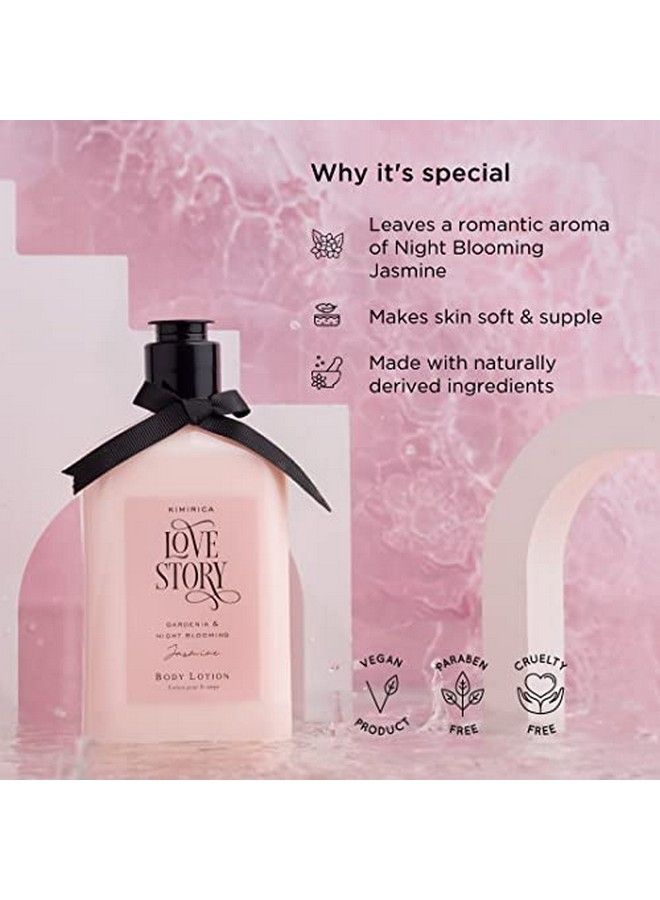 Love Story Gardenia And Night Blooming Jasmine Shower Gel And Body Lotion Duo(270Ml | 270Ml) 100% Vegan And Paraben Free With Goodness Of White Tea Extract Aloe Vera And Vitamin E