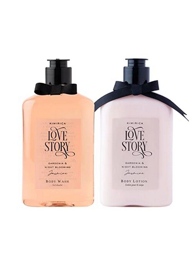 Love Story Gardenia And Night Blooming Jasmine Shower Gel And Body Lotion Duo(270Ml | 270Ml) 100% Vegan And Paraben Free With Goodness Of White Tea Extract Aloe Vera And Vitamin E